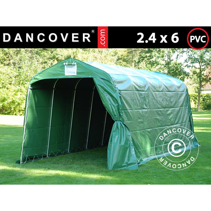 Lagerzelt Zeltgarage pro Lagehalle 2,4x6x2,34m pvc, Grün