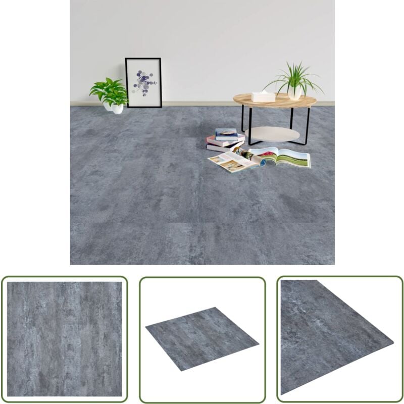 The Living Store PVC-Fliesen Selbstklebend 5,11 m² Grau Marmor-Optik - pvc Fliesen - Vinylboden - Selbstklebender Bodenbelag - Wohnzimmerboden