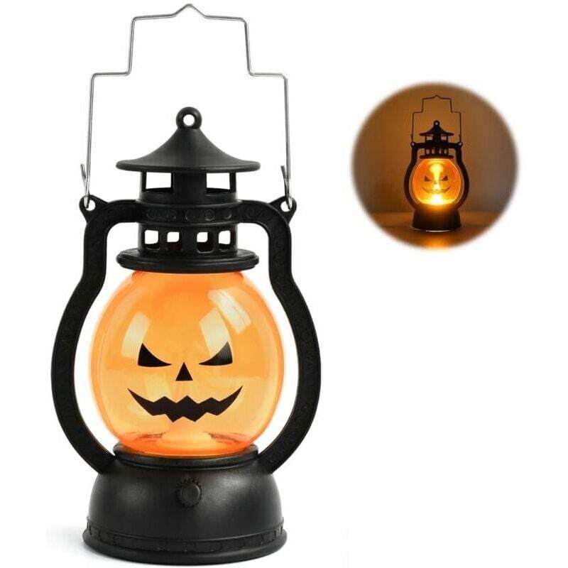 Halloween-Kürbislampe, Halloween-Kürbislaterne mit LED-Kerze, leuchtender Kürbis, tragbarer LED-Leuchtkürbis, Halloween-Dekorationen für draußen,