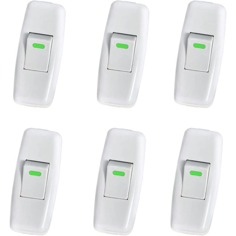 Aougo - Lampenschalter, Torpedoschalter, Inline-Schnurschalter, Nachttischlampenschalter, Inline-Wippschalter für den Ein-Knopf-Ersatz der