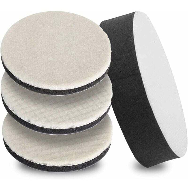 125 mm Auto-Polierwolle und -Schwamm, 4er-Pack Motorhauben-Polierschwamm-Pads, Polierscheibe für Poliermaschine, Poliermaschine, Autopolierer