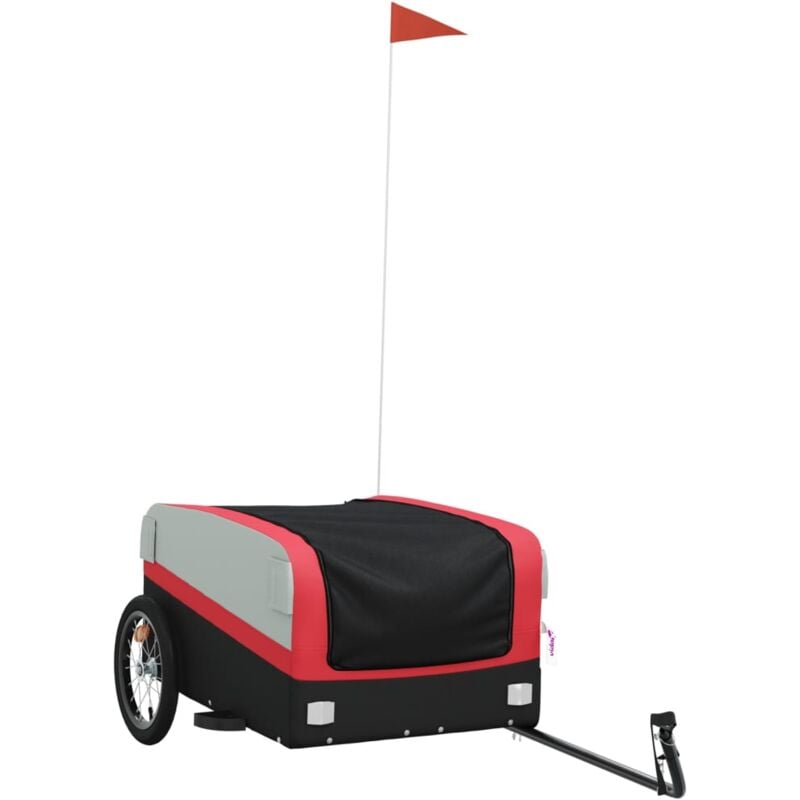 Fahrradanhänger Schwarz und Rot 45 kg Eisen Vidaxl