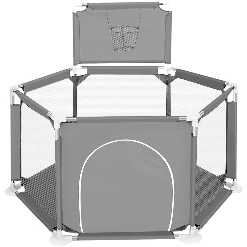 Augienb - Laufstall Baby Laufgitter Schutzgitter Absperrgitter Spielstall 130x65CM Blau Hasaki