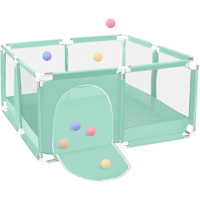 Laufstall Spielzaun Baby Laufstall 128x128x66cm Grün