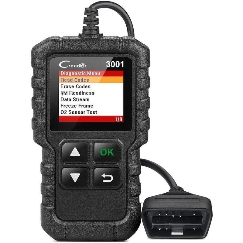 Launch CR3001 Diagnosegerät, OBD2-Autodiagnosescanner für Benzin- und Dieselfahrzeuge, Lesen und Löschen von Motorfehlercodes, OBD-Lesegerät Delphi