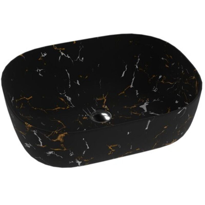 LAVITA Aufsatzwaschtisch Fuego Aufsatzwaschbecken Rechteckig Waschbecken ohne Überlauf und Hahnloch Aus hochwertigem Porzellan Waschtisch