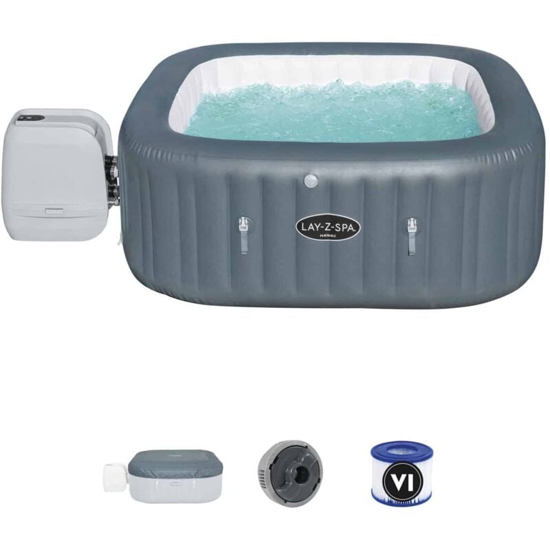 Bestway Lay-Z-Spa Hawaii Hydrojet Pro für bis zu 4-6 Personen Quadratisch 180x180x71 cm