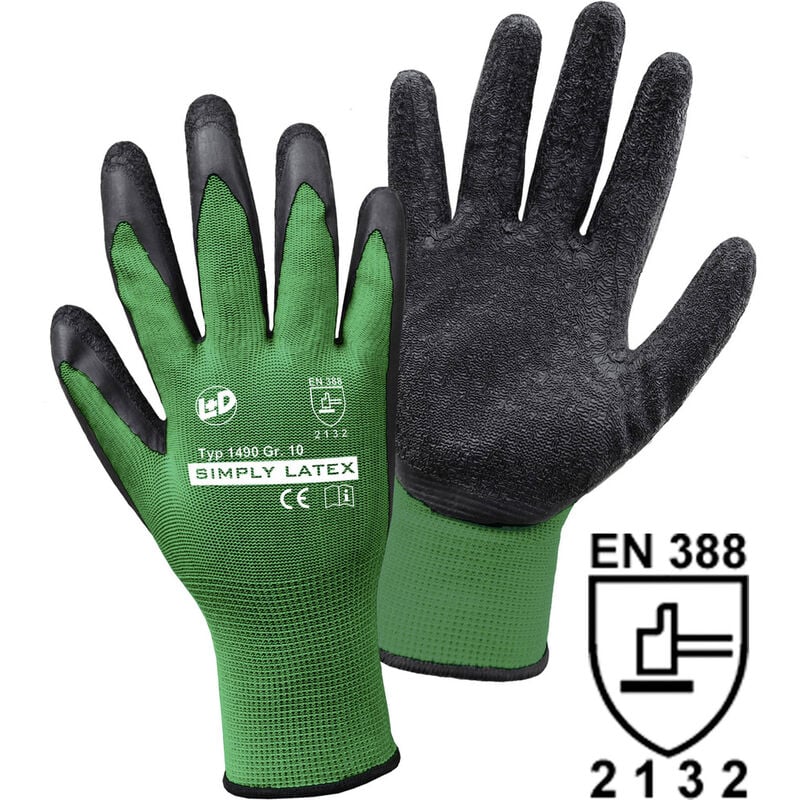 L+d - Leipold Doehle simply Latex 1490-7 Latex Arbeitshandschuh Größe (Handschuhe): 7 en 388, en 13997:199