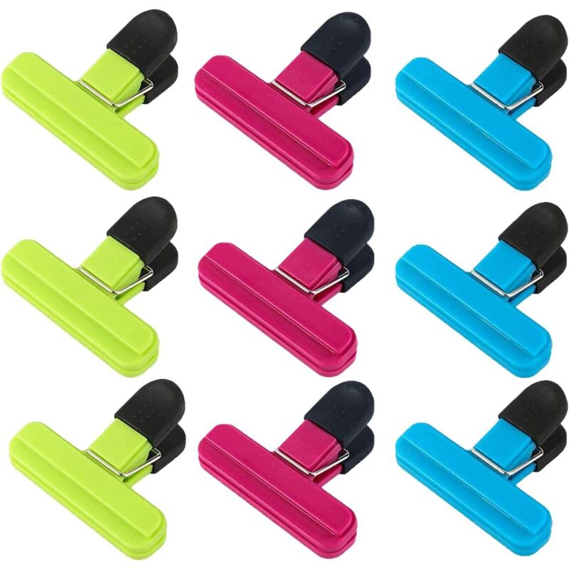 Lebensmittelbeutel-Verschluss, 9 Stück Kunststoff-Lebensmittel-Clip-Verschluss für offene Beutel/Kaffeebeutel, Beutel-Clip-Verschluss für Küche,