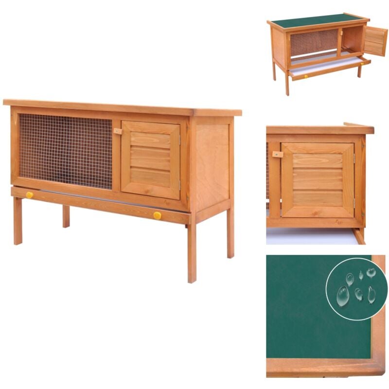 Kaninchenstall Kleintierhaus Hasenstall 1 Ebene Holz - Kaninchenstall - Kleintierhaus - Hasenstall - Tiergehege - Outdoor Stall