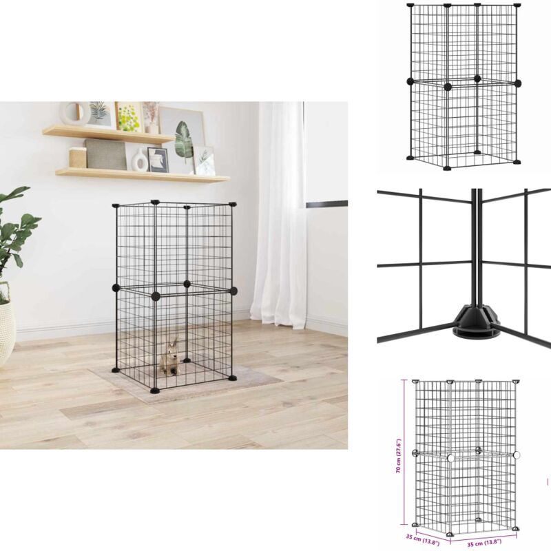 Vidaxl - 8-tlg. Haustierkäfig Schwarz 35x35 cm Stahl - Haustierkäfig - Kleintiergehege - Kaninchendrache - Hamsterkäfig - Vogelkäfig