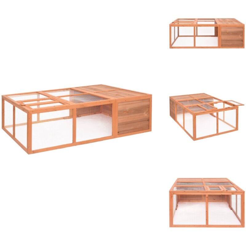 Garten-Tierkäfig 150x100x50 cm Massivholz Tanne - Holz Tierkäfig - Gartenhaustiergehege - Vogelvoliere - Hühnerstall - Kaninchenstall