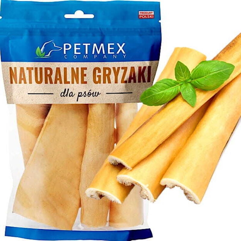 Leckerbissen, natürlicher Kausnack für Hunde, Petmex Getrocknete Rinderhaut, 15 cm, 100 g