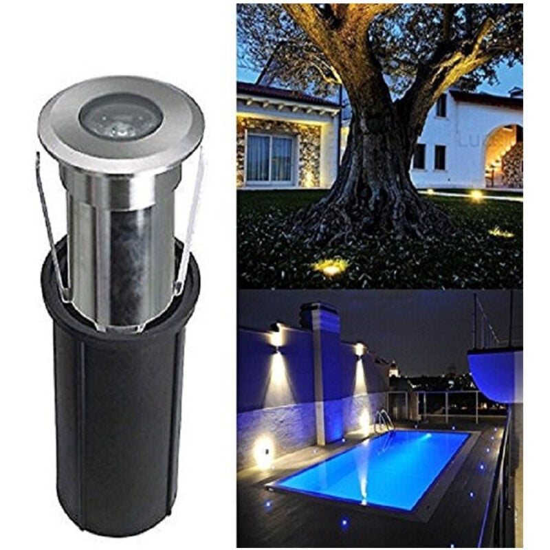 Trade Shop Traesio - Trade Shop - LED-Stufenleuchte 2W Blu-Ray-Licht, wasserdicht, für den Außenbereich, IP68 -