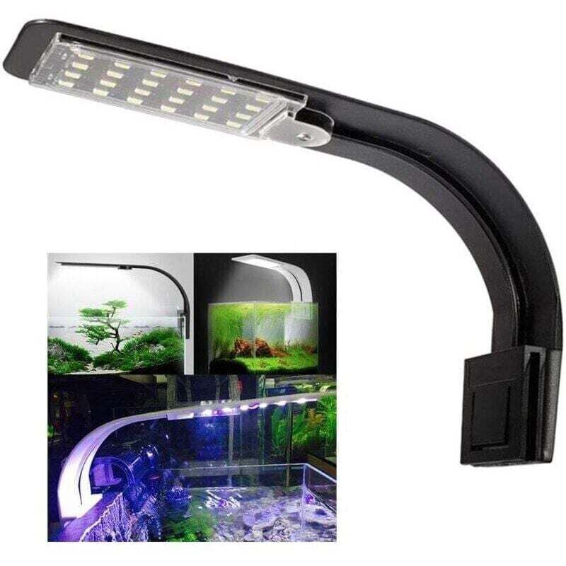 LED-Aquariumleuchte, weiß und blau, Nano-Clip-on-Beleuchtung für Fische und Pflanzen, 23–50 cm – Heimtierbedarf/Aquarium/Beleuchtung
