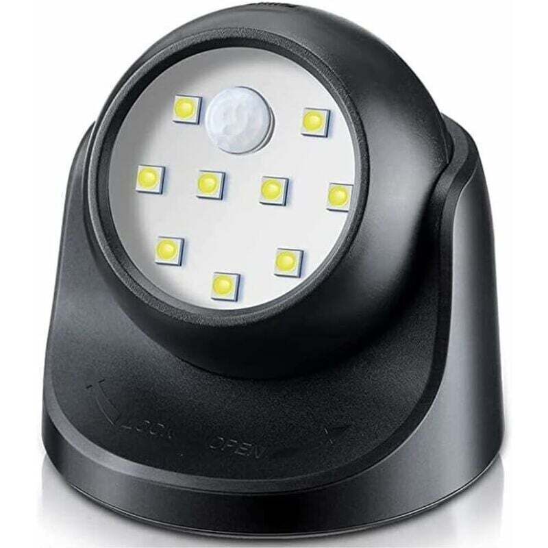 LED-Außenstrahler, Außenstrahler mit Bewegungsmelder, kabelloser LED-Außenstrahler, 150 Lumen, abnehmbare Kugel, 360 Grad drehbar und neigbar,