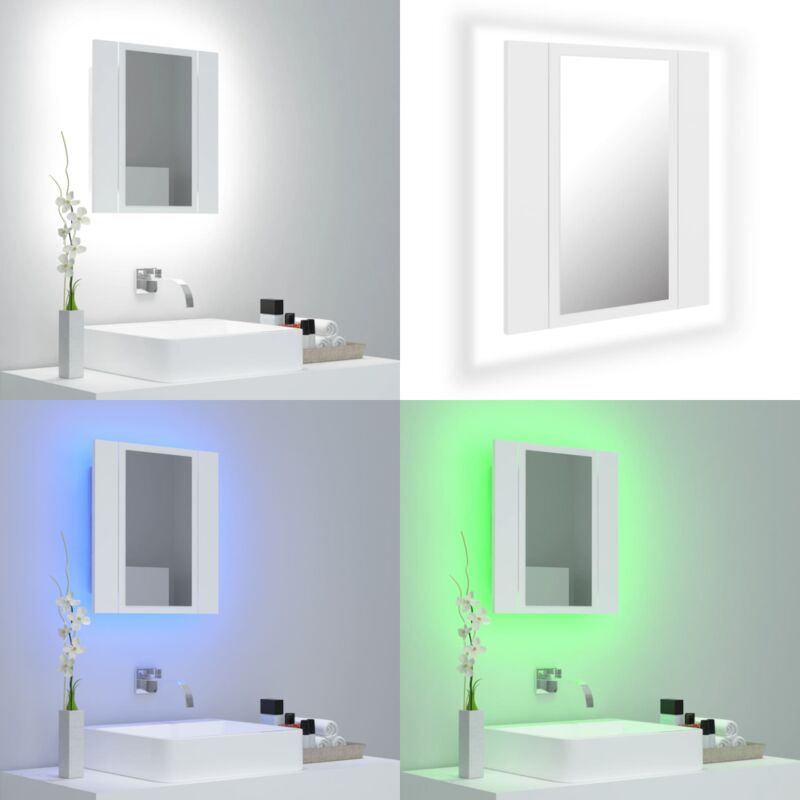 Vidaxl - LED-Bad-Spiegelschrank Weiß 40x12x45 cm Acryl - LED-Spiegelschrank - Badezimmerspiegel - Acrylspiegel - Weißes Möbelstück