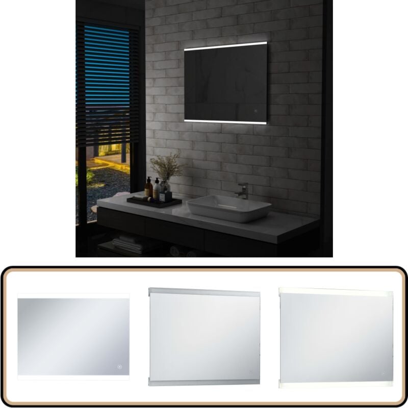 Vidaxl - LED-Badspiegel mit Berührungssensor 80x60 cm - LED-Spiegel - Badezimmer Spiegel - Kosmetikspiegel - Spiegelschrank - Beleuchteter Spiegel