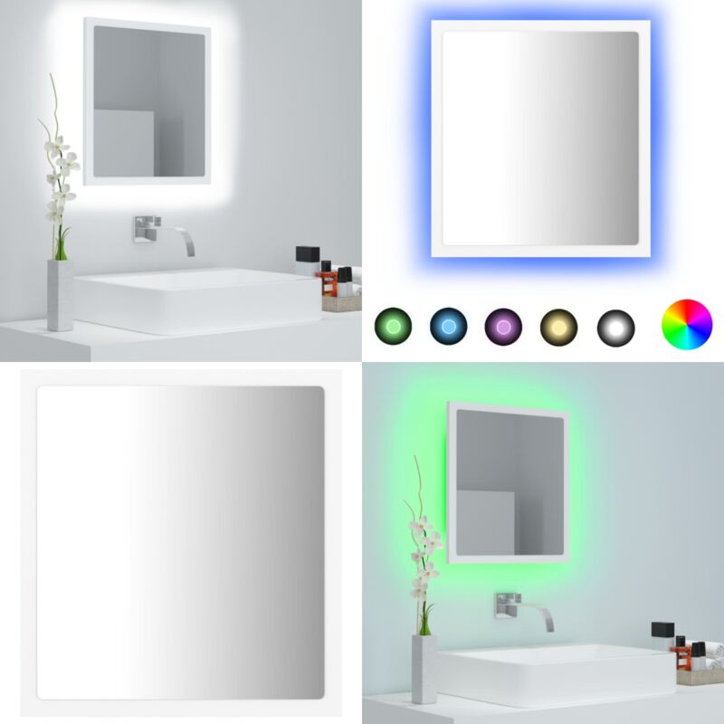 Vidaxl - LED-Badspiegel Weiß 40x8,5x37 cm Acryl - LED-Spiegel - Badezimmerspiegel - Acrylspiegel - Weißes Möbelstück - Handtuchhalter - Home & Living