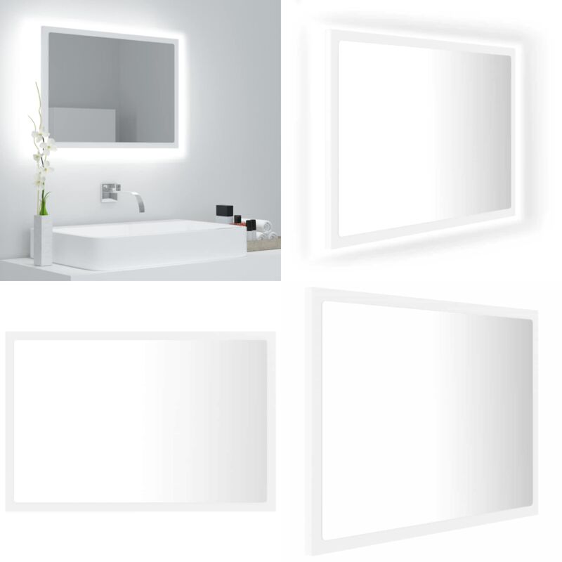 Vidaxl - LED-Badspiegel Weiß 60x8,5x37 cm Acryl - LED-Badspiegel - Wandspiegel - Badezimmerspiegel - Spiegelschrank - Weißes Möbelstück - Home &
