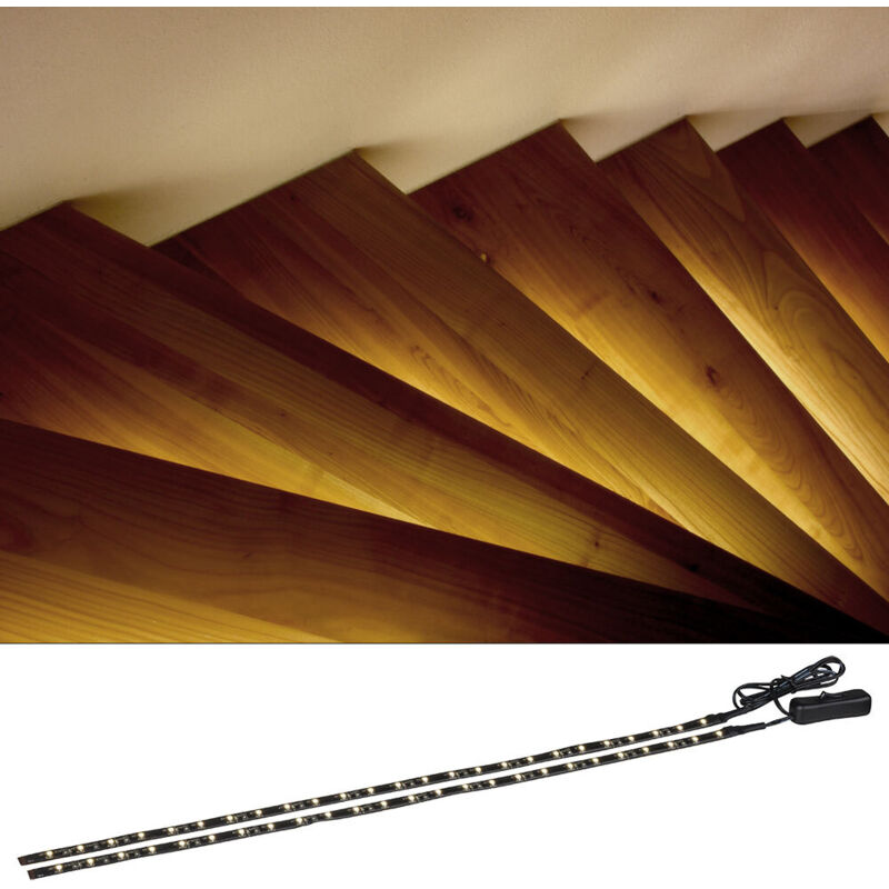 Led Strip Streifen Leiste usb 2x Licht-Band Treppen tv Hintergrund Beleuchtung Leuchte Globo 38970
