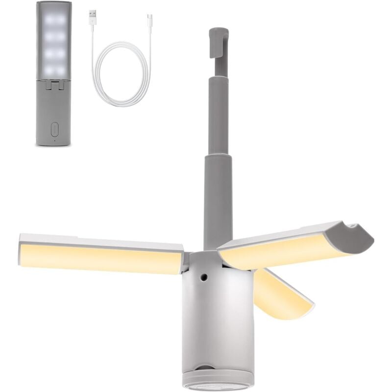 LED-Campinglampe, tragbare, faltbare Campinglaterne, wiederaufladbare Campinglampe mit 2400 mAh Akku, 5 Leuchtmodi, für Zelte, Angeln, Wandern und