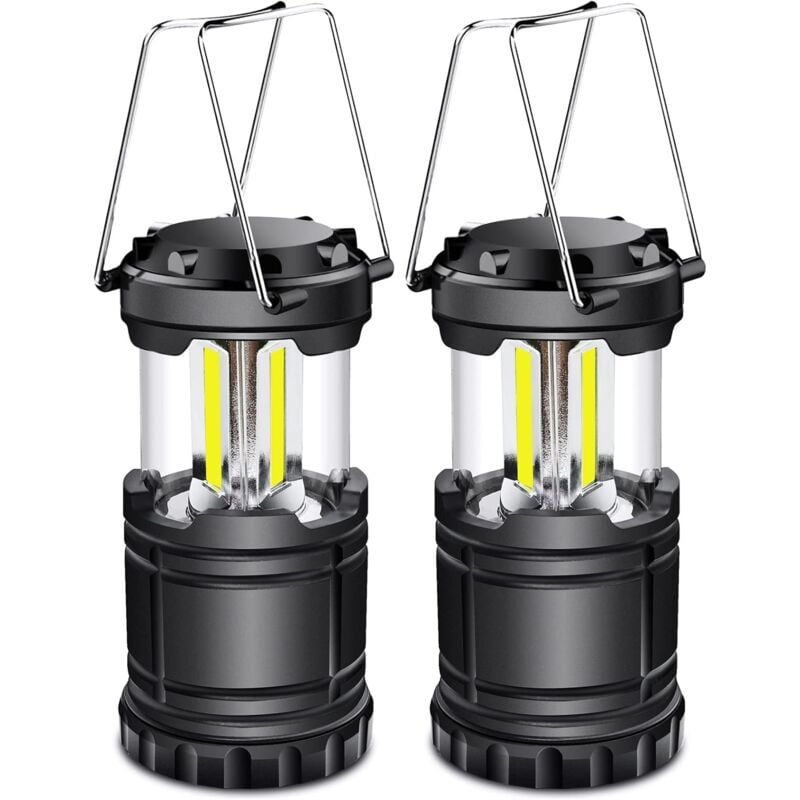 Memkey - LED-Campinglaterne, 350 lm, tragbare Campinglampe mit Metallgriffen, für Zelt, Camping, Wandern, Angeln, Höhle usw., 2 Stück [Energieklasse