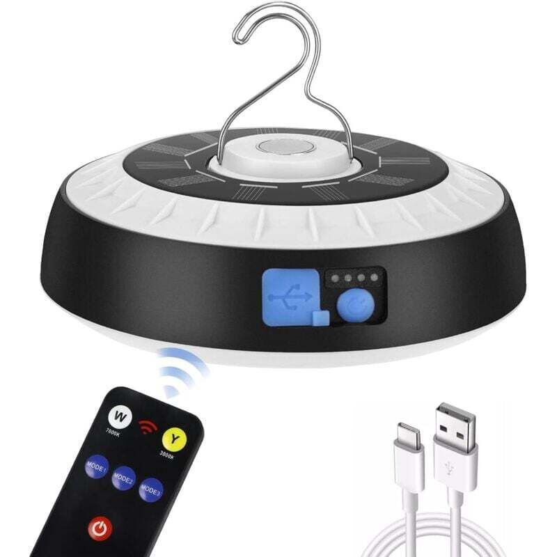 LED-Campinglaterne mit eingebautem starkem Magneten und Haken, tragbares Campinglicht, Notlicht mit 6 Beleuchtungsmodi zum Angeln, Wandern, für