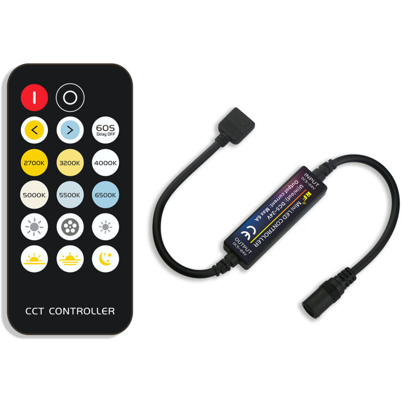 LED-Controller Mini Wireless rf 17-Tasten-Fernbedienung Konstanter Druck Zweifarbiges Licht rgb+cct LED-Streifen-Controller