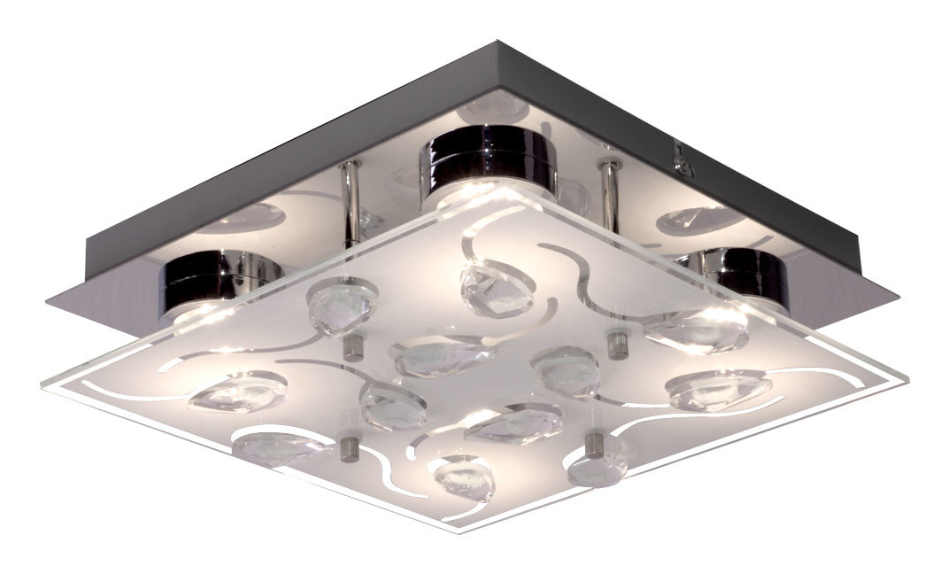 LED Decken Lampe Wohn Zimmer Glas Beleuchtung Blüten Kristall Strahler Reality Leuchten R62084106