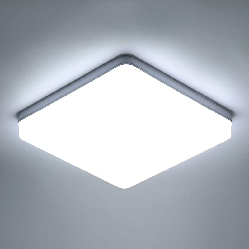 Goeco - LED-Deckenleuchte Quadratisch, LED-Deckenlampe, IP44 LED-Deckenleuchte, Deckenbeleuchtung geeignet für Badezimmer Küche Schlafzimmer Flur