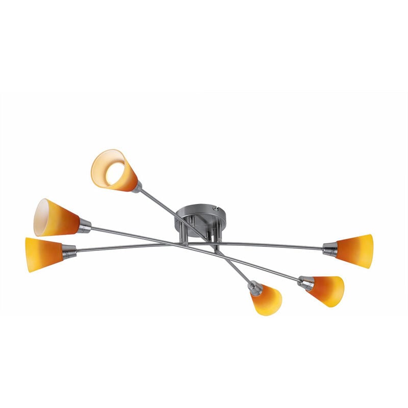Led Decken Fluter Leuchte gelb orange Lampe Beleuchtung sechs flammig im Set inkl. led Leuchtmittel