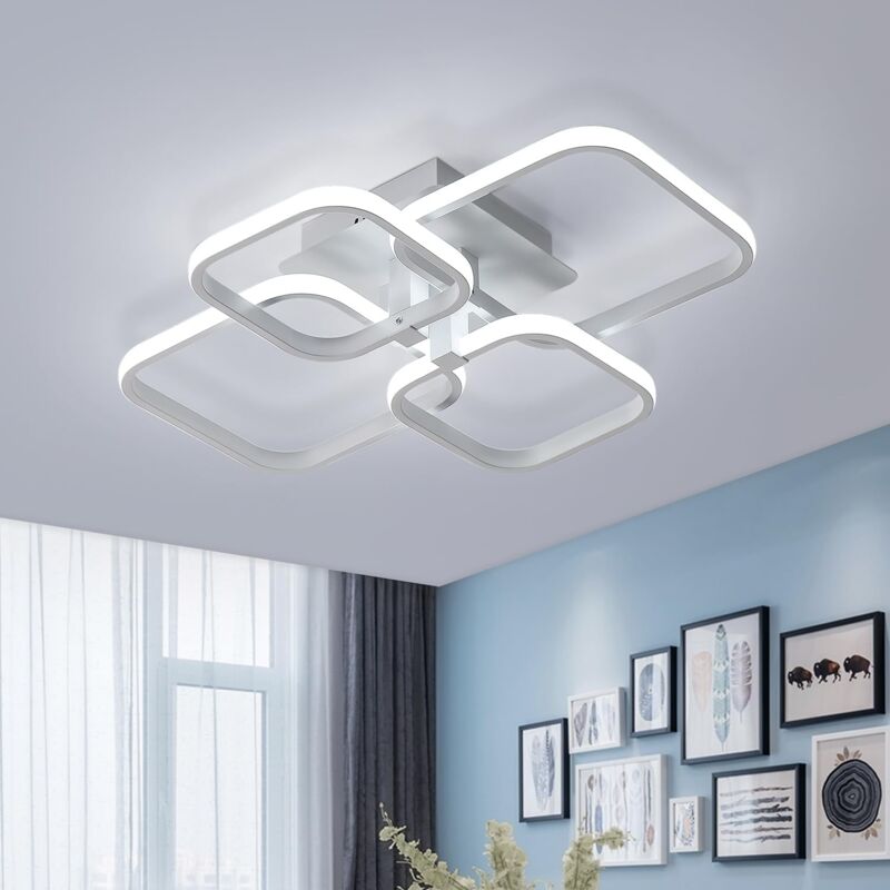 GOECO LED Deckenleuchte, Moderne Deckenleuchte 52W 4680LM Deckenleuchte 6000K für Wohnzimmer, Küche, Schlafzimmer