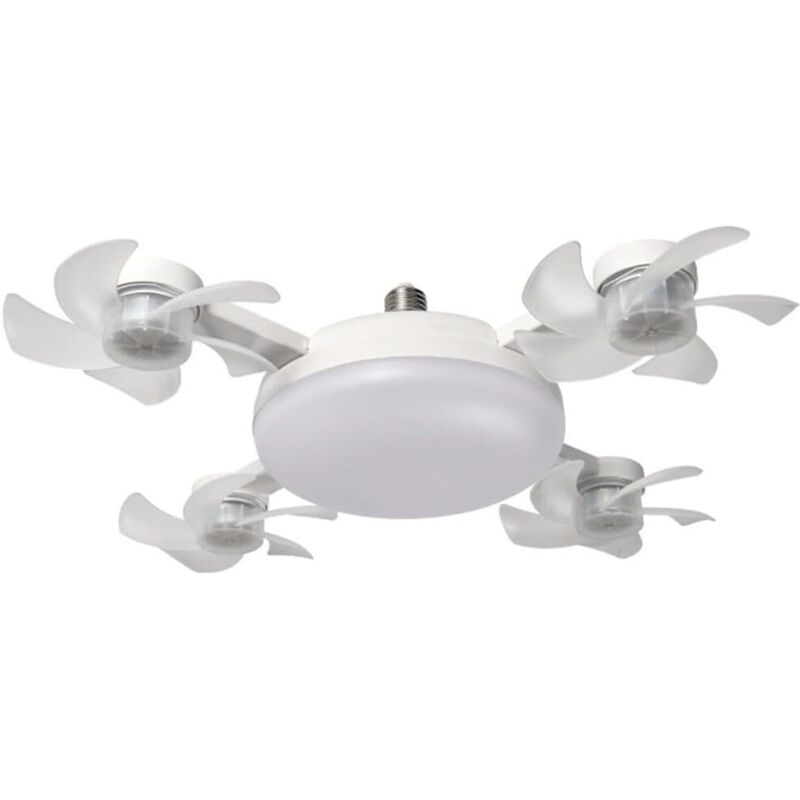 Tonchean - LED-Deckenventilator mit Fernbedienung, dimmbarer LED-Deckenventilator (vier Köpfe)