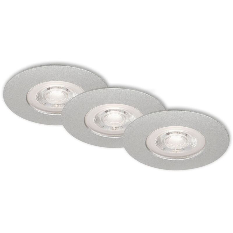 Brilo - led Einbauleuchten 3er Set Deckenlampen je 5 w 3000K IP44 Ø9cm chrom ner