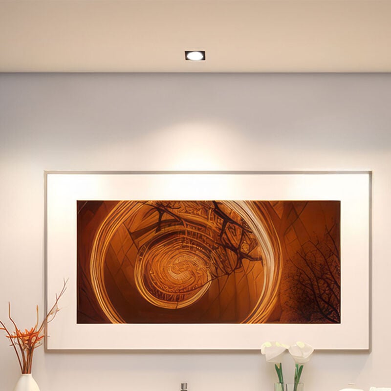 Eglo - led Decken Einbau Leuchte Chrom Spot Strahler Arbeits Zimmer Küchen Beleuchtung eckig 78766 Karton beschädigt