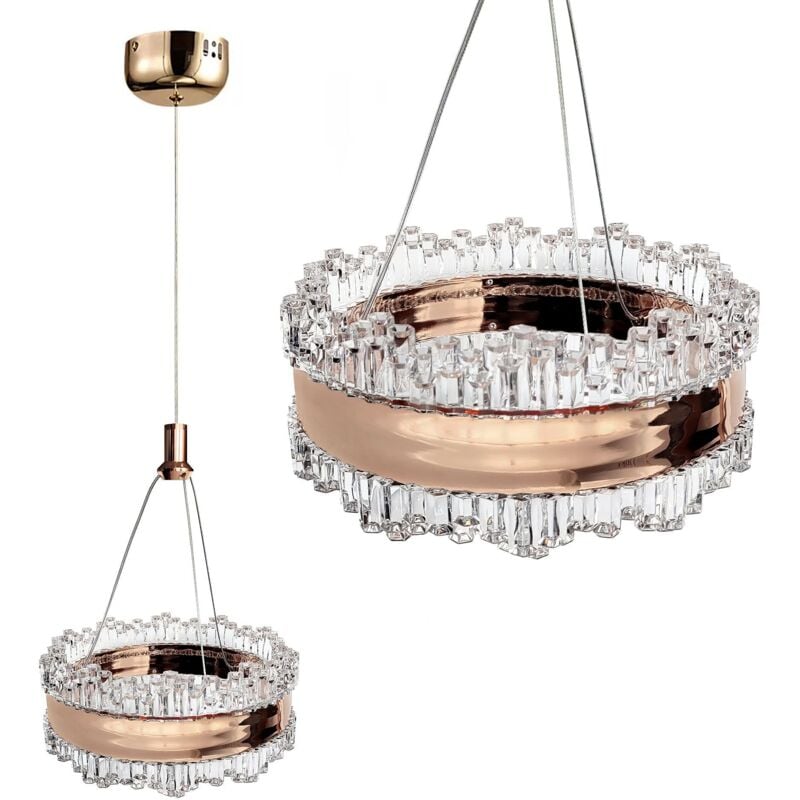 Toolight - led hängeleuchte aus kristall LHJ099-CP 20 gold, rose gold