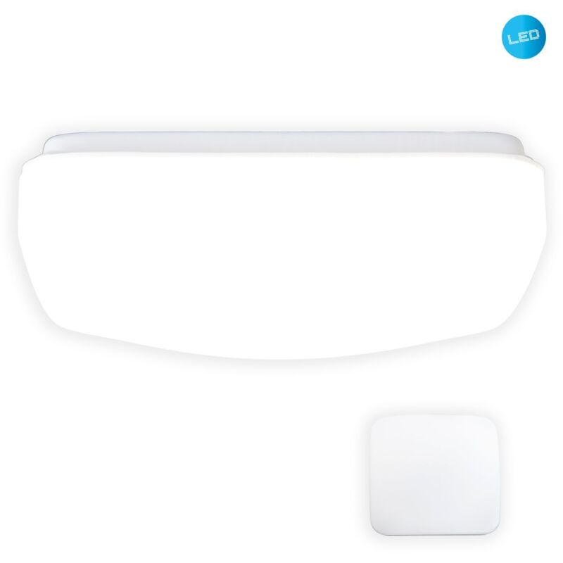 Led Kellerleuchte Levi eckig 22 cm Garagenleuchte, ip 44, weiß Deckenlampen & Kronleuchter