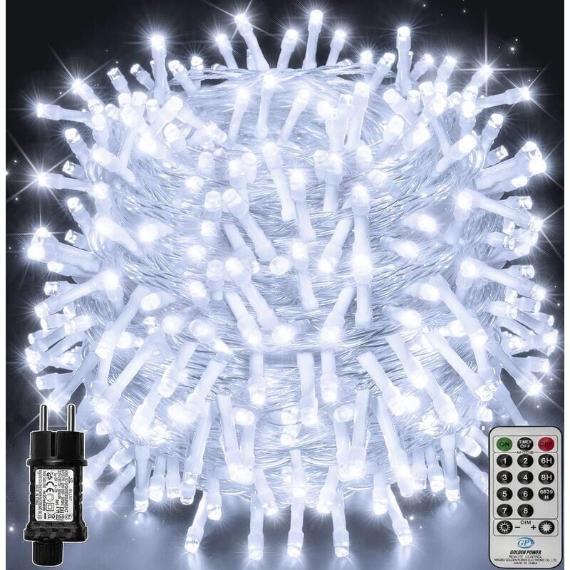 Led Lichterkette 100m 1000LED, Weihnachtslichterkette IP44 Wasserdicht mit Fernbedienung und Timer, 8 Modi, Partydeko für Weihnachten, Geburtstag,