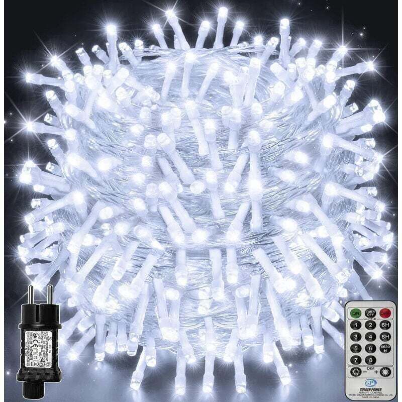Led Lichterkette 100m 1000LED, Weihnachtslichterkette IP44 Wasserdicht mit Fernbedienung und Timer, 8 Modi, Partydeko für Weihnachten, Geburtstag,