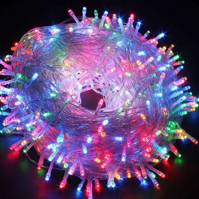 Led Lichterkette 12m, 300 leds wasserdicht, Outdoor Dekoration für Garten, Terrasse, Hochzeit und Weihnachtsfeier - Mehrfarbig,Sonnenenergie