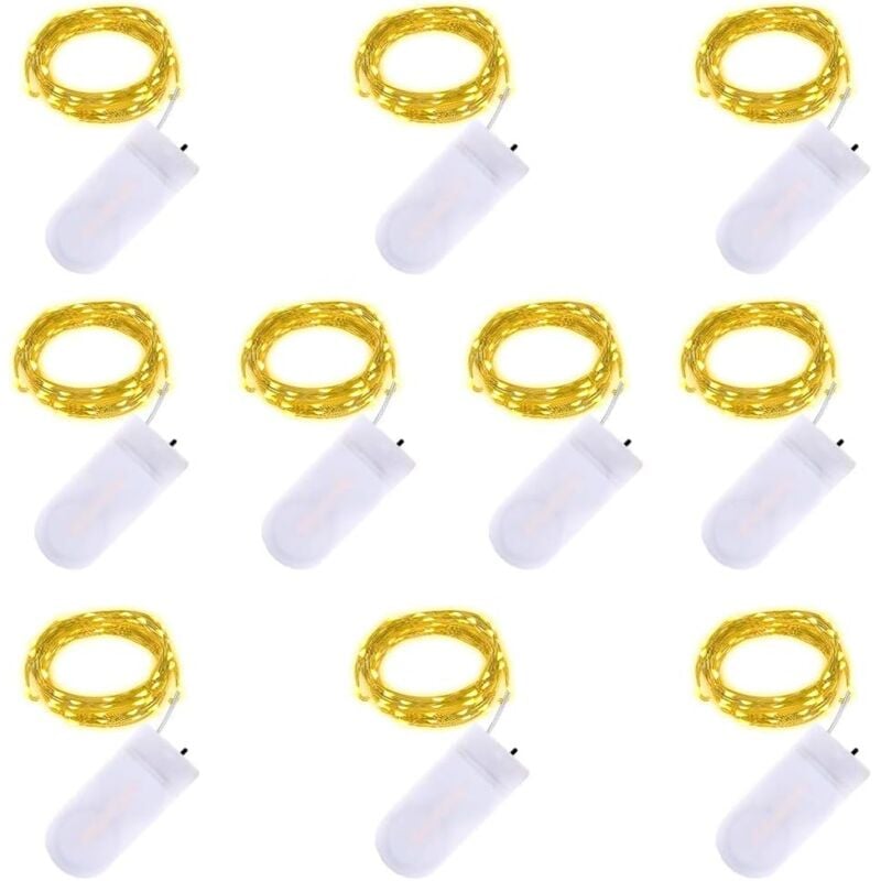 LED-Lichterkette – 2 m, 20 LEDs, batteriebetrieben, Kupferdraht, wasserdichte Lichterkette für Urlaub, Hochzeit, Party, Weihnachten,