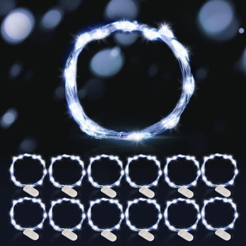 Bluedeer - led Lichterkette Batterie, Kupferdraht Lichterkette, 12 Stück 2m 20LEDs Mini Lichterkette, led Micro Lichterkette, für Garten Party