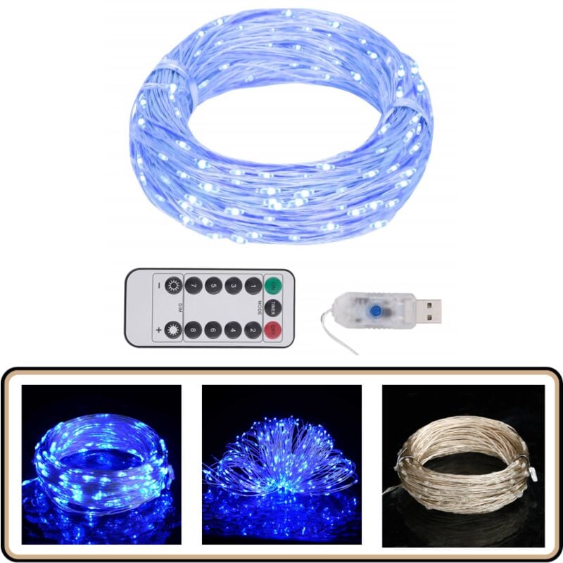 LED-Lichterkette mit 150 LEDs Blau 15 m - LED-Lichterkette - Blaue Lichterkette - Lichterkette Blau - Outdoor Beleuchtung - Indoor Beleuchtung