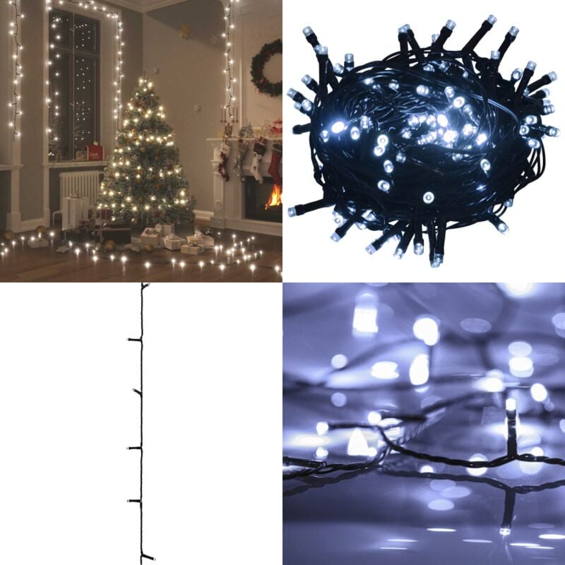 LED-Lichterkette mit 150 LEDs Kaltweiß 15 m PVC - Weihnachtsdeko - LED-Lichtring - Lichterkette - Festliche Beleuchtung - Dekorative Beleuchtung