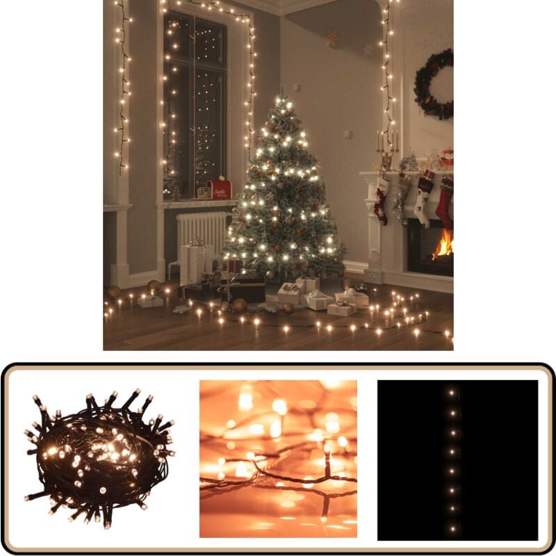 LED-Lichterkette mit 150 LEDs Warmweiß 15 m pvc - LED-Lichtring - Lichterkette - Weihnachtsdeko - Outdoor Beleuchtung - Indoor Beleuchtung