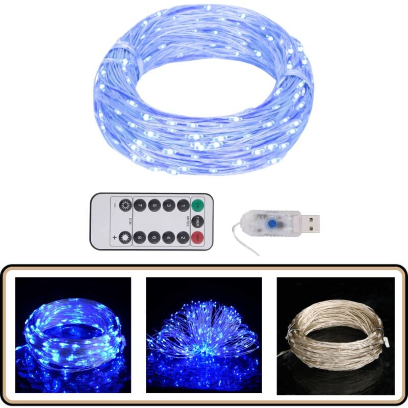 LED-Lichterkette mit 300 LEDs Blau 30 m - LED-Lichterkette - Blaue Lichterkette - Weihnachtsdeko - Outdoor-Beleuchtung - Gartenbeleuchtung