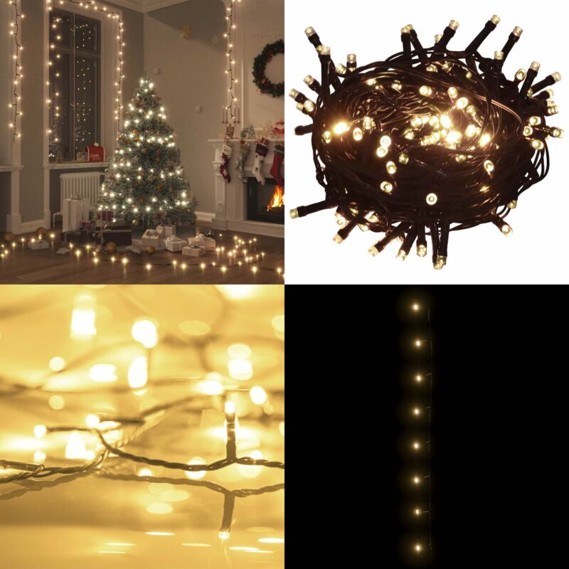 Vidaxl - LED-Lichterkette mit 300 LEDs Warmweiß 30 m pvc - LED-Lichtring - Lichterkette - Weihnachtsdeko - Outdoor Beleuchtung - Indoor Beleuchtung