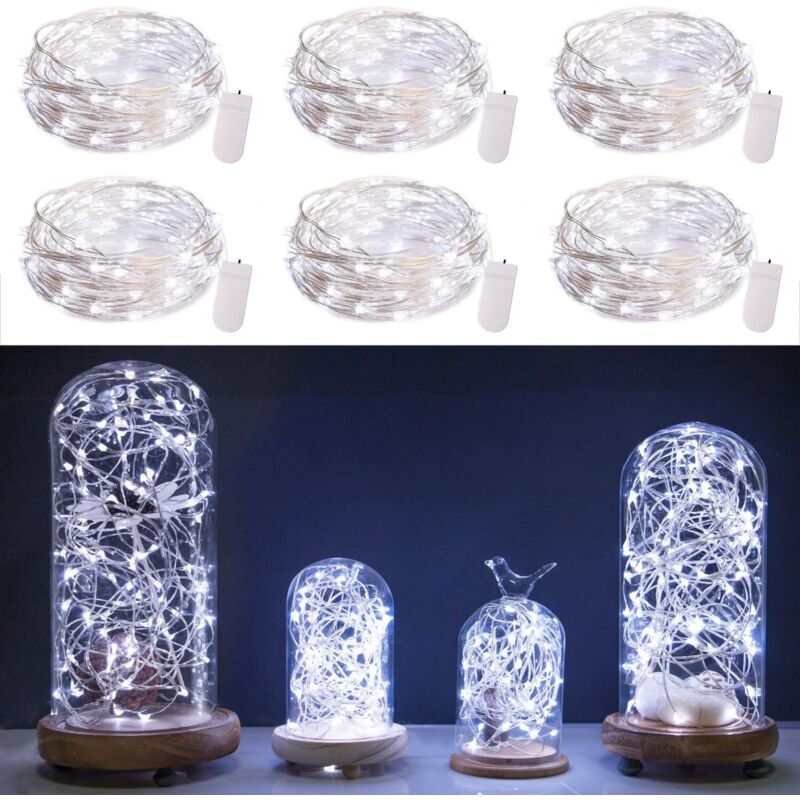 Led Micro Lichterkette , 6x20er Mini Lampenperlen, 2 Meter diy kleine Silberdraht für Party, Garten, Weihnachten, Halloween, Hochzeit, Beleuchtung