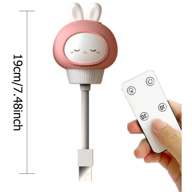 LED-Nachtlicht mit kleinem Treiber, USB-Anschluss, niedliches Cartoon-Nachtlicht, Bär, Fernbedienung, Babyzimmer-Dekoration, Nachttischlampe,